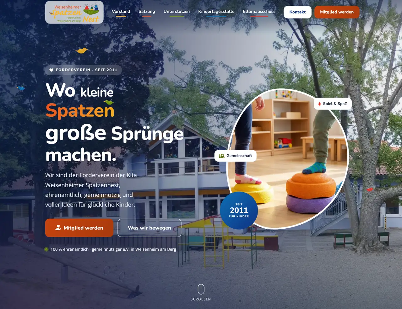 Webseite Förderverein Weisenheimer Spatzennest